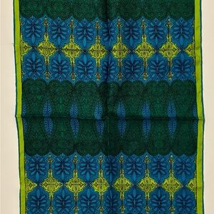 Vintage Vera Vibrant Green and Blue Patterned Scarf